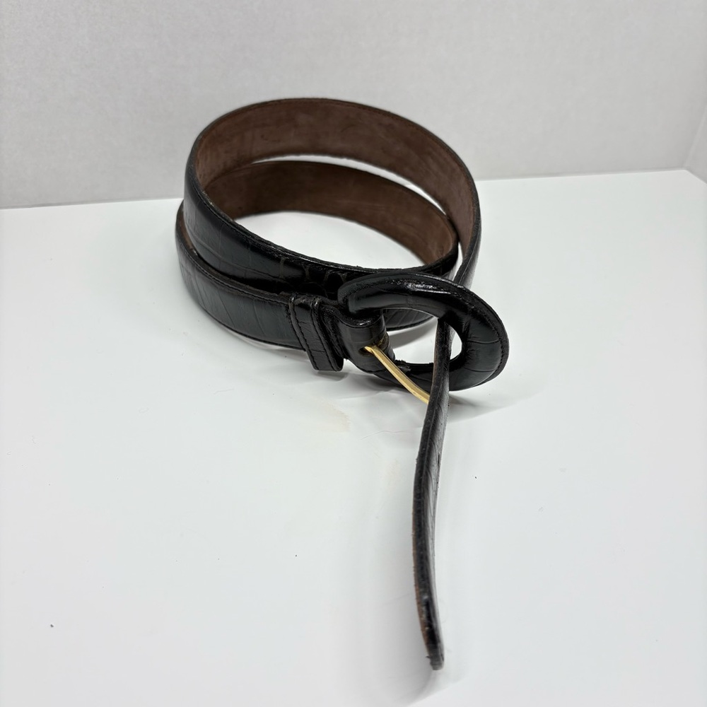 Vintage Valerie Stevens Genuine Leather Black Belt Size L